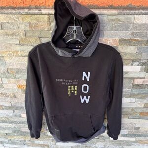 Zara Black and Gray Graphic Hoodie